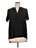 Pleione 100% Polyester Black Short Sleeve Blouse Size XL - photo 1