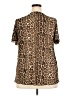 Siren Lily Animal Print Brown Short Sleeve Blouse Size 2X - photo 2