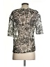 Hinge 100% Nylon Silver 3/4 Sleeve Top Size XS - photo 2