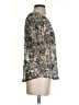 Hinge 100% Nylon Silver 3/4 Sleeve Top Size XS - photo 4