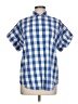 Chaps Checkered-gingham Blue Short Sleeve Button-Down Shirt Size L - photo 1