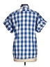 Chaps Checkered-gingham Blue Short Sleeve Button-Down Shirt Size L - photo 2