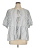 Torrid 100% Cotton Blue Short Sleeve Blouse Size 1X Plus (1) - photo 1