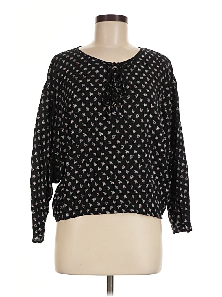 Pre-owned Aakaa Long Sleeve Blouse In Black