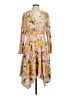Just Fab Print Yellow Casual Dress Size L - photo 1