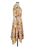 Just Fab Print Yellow Casual Dress Size L - photo 4
