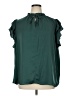 DKNY Jeans 100% Polyester Green Short Sleeve Blouse Size 1X - photo 1