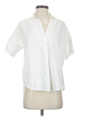 Madewell Courier Button-Back Shirt in Pure White (view 1)