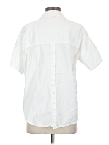 Madewell Courier Button-Back Shirt in Pure White (view 2)