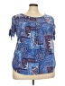 db established 1962 Blue Short Sleeve Blouse Size 2X - photo 1