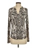 INC International Concepts Animal Print Silver Long Sleeve Polo Size S - photo 1
