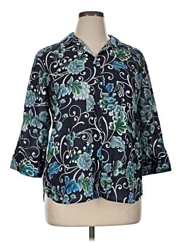 Chico's 3/4 Sleeve Button-Down Shirt (view 1)