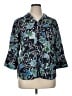 Chico's 100% Linen Paisley Blue 3/4 Sleeve Button-Down Shirt Size XL (3) - photo 1