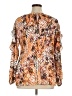 Kate & Mallory designs 100% Polyester Orange Long Sleeve Blouse Size XL - photo 2