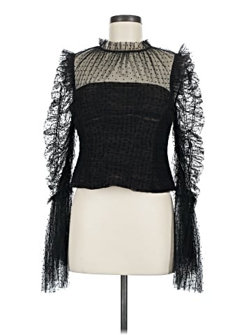 Self-Portrait Mesh dot angel sleeved top (view 1)