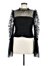 Self-Portrait 100% Polyester Black Mesh dot angel sleeved top Size M (estimated) - photo 1