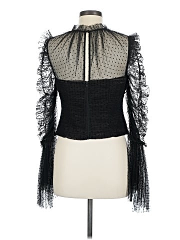 Self-Portrait Mesh dot angel sleeved top (view 2)