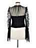 Self-Portrait 100% Polyester Black Mesh dot angel sleeved top Size M (estimated) - photo 2