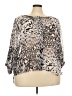 Jennifer Lopez 100% Polyester Animal Print Ivory 3/4 Sleeve Blouse Size 2X - photo 1