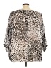 Jennifer Lopez 100% Polyester Animal Print Ivory 3/4 Sleeve Blouse Size 2X - photo 2