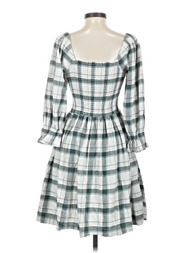 Madewell Lucie Elbow-Sleeve Smocked Mini Dress in Lebaum Plaid (view 2)