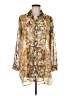 Fig and Flower 100% Polyester Floral Gold 3/4 Sleeve Blouse Size M - photo 1