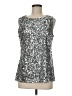 Talbots 100% Polyester Silver Sleeveless Top Size M - photo 1