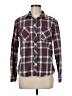 LA Hearts 100% Polyester Plaid Burgundy Long Sleeve Blouse Size M - photo 1