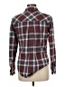LA Hearts 100% Polyester Plaid Burgundy Long Sleeve Blouse Size M - photo 2