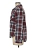 LA Hearts 100% Polyester Plaid Burgundy Long Sleeve Blouse Size M - photo 5