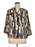 Dana Buchman 100% Polyester Print Ivory 3/4 Sleeve Blouse Size XL - photo 1