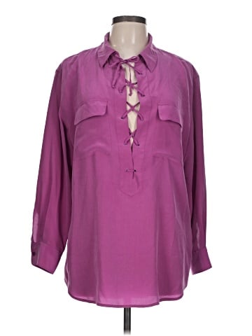 Equipment 3/4 Sleeve Silk Top (view 1)