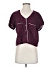 Splendid Burgundy Short Sleeve Blouse Size S - photo 1