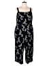 Ann Taylor LOFT 100% Rayon Floral Black Jumpsuit Size 22 - photo 1
