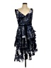 MARCHESA notte 100% Polyester Paisley Blue Cocktail Dress Size 10 - photo 1