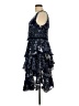 MARCHESA notte 100% Polyester Paisley Blue Cocktail Dress Size 10 - photo 5