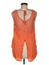 Buttons Orange Sleeveless Blouse Size M - photo 2
