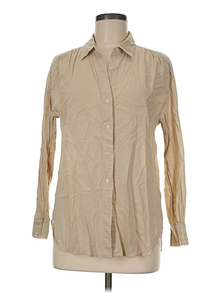 Pre-owned Banana Republic Factory Store Long Sleeve Button Down Shirt In Tan