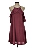 Express 100% Polyester Solid Pink Burgundy Casual Dress Size L - photo 1