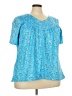 Unbranded Blue Short Sleeve Henley Size 3X - photo 1