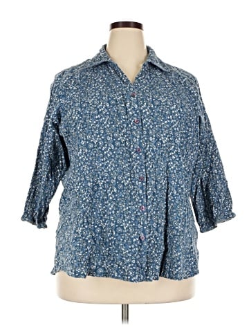 Krazy Kat 3/4 Sleeve Button-Down Shirt (view 1)