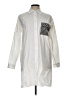 Christopher Kane 100% Cotton Silver Long Sleeve Button-Down Shirt Size 10 - photo 1