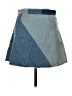 Zara Color Block Blue Denim Skirt Size M - photo 2