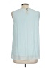 Ann Taylor 100% Polyester Blue Sleeveless Blouse Size L - photo 2