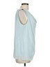 Ann Taylor 100% Polyester Blue Sleeveless Blouse Size L - photo 4