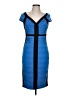 Sangria Color Block Blue Cocktail Dress Size 10 - photo 1