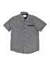 CRAFT + FLOW Chevron-herringbone Gray Short Sleeve Button-Down Shirt Size 8 - photo 1