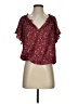 Max Studio 100% Polyester Burgundy Short Sleeve Blouse Size S - photo 1
