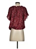 Max Studio 100% Polyester Burgundy Short Sleeve Blouse Size S - photo 2