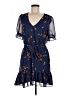 Express 100% Polyester Floral Blue Casual Dress Size M - photo 1